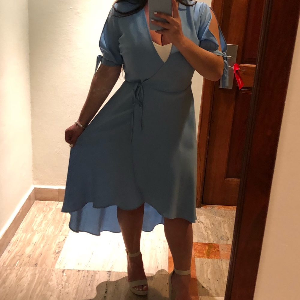 Topshop baby blue dress - size 8